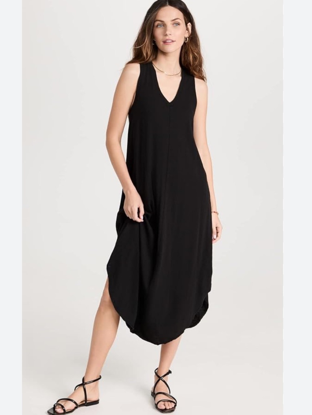 Z Supply Black V-Neck Sleeveless Maxi Dress